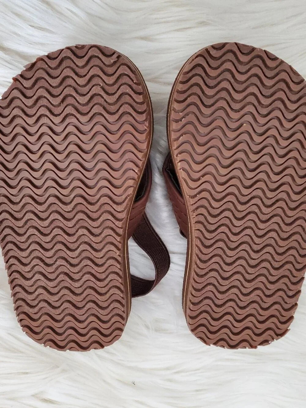 GAP Big Boy Brown Faux Leather Toddler Sandals SZ 6